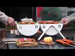 Φούρνος BBQ Grill Trolley Καπνιστής Grill Barbecue με πλευρικό τραπέζι S / M / XL