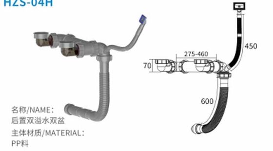 Στραγγιστήρι νεροχύτη με ένα μπολ εργοστασιακής κατασκευής με φίλτρα καλαθιού Εξοικονομεί χώρο και υποστηρίζει την προσαρμογή Κιτ αποστράγγισης για νεροχύτη κουζίνας