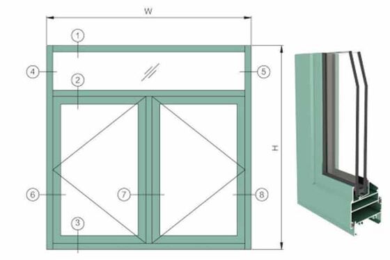 Αυστραλιανά Πρότυπα Εμπορευματοκιβώτιο Σπίτι Μελβούρνη Διπλά Τζάμια Παράθυρα Αλουμινίου Συρόμενα Παράθυρα