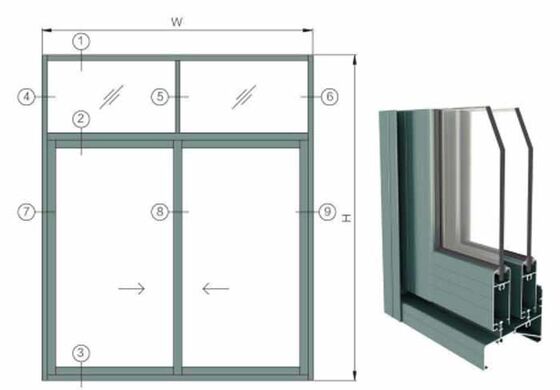 Τελευταίο σχέδιο ηχομονωτικό σκληρυμένο διπλό τζάμι μονής ράγας αλουμινίου